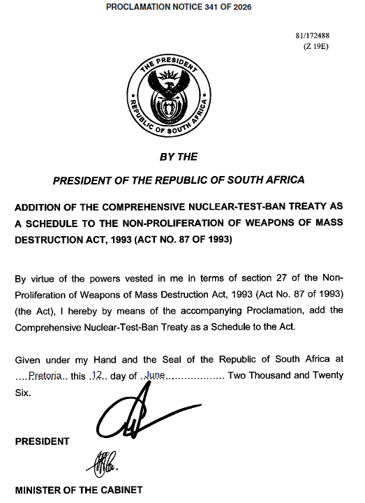 Proc341 President of RSA Schedule